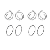 Double Hoop Earrings For Single Piercingdouble Earrings For One Hole Goldfake Piercing Silver Double Earring Handmade Cartila