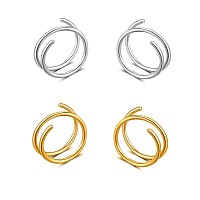 Double Hoop Earrings For Single Piercingdouble Earrings For One Hole Goldfake Piercing Silver Double Earring Handmade Cartila