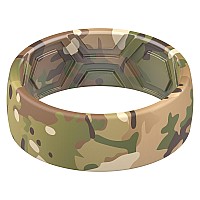 Thunderfit Silicone Wedding Rings Men 2 Layer Top Printed Design 8Mm Width 2Mm Thick Green Camo Size 13135 2290Mm