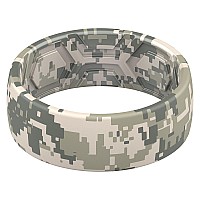 Thunderfit Silicone Wedding Rings Men 2 Layer Top Printed Design 8Mm Width 2Mm Thick Camo 9 Size 995 1930Mm