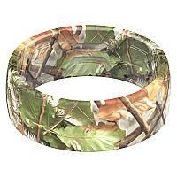 Thunderfit Silicone Wedding Rings Men 2 Layer Top Printed Design 8Mm Width 2Mm Thick Camo Branches 1 Size 12125 2180Mm