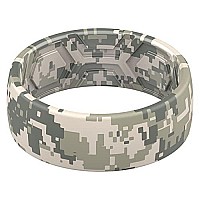 Thunderfit Silicone Wedding Rings Men 2 Layer Top Printed Design 8Mm Width 2Mm Thick Camo 9 Size 885 1860Mm