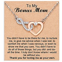 Shonyin Bonus Mom Necklace Bonus Mom Gifts From Daughter Second Mom Gifts Infinity Heart Pendant Necklace For Women Jewelry G