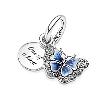 PANDORA Blue Butterfly Dangle Charm Bracelet - Sterling Silver