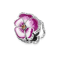 Pandora Pink Pansy Flower Charm Bracelet Charm Moments Bracelets Stunning Womens Jewelry Gift For Women In Your Life Made