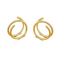 Double Hoop Earrings For Single Piercingdouble Earrings For One Hole Goldfake Piercing Silver Double Earring Handmade Cartila