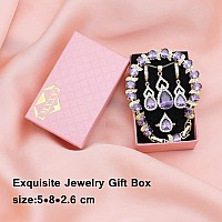 Lmxxvj Jewelry Sets For Womenpurple Created Amethyst Adjustable Ring Necklace Earrings Bracelet Setchristmas Birthday Mother