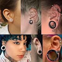 Oufer 8Pcs Silicone Ear Gauges Flexible Ear Tunnels Plugs Stretchers Expander Double Flared Flesh Ear Piercing Jewelry For Women