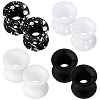 Oufer 8Pcs Silicone Ear Gauges Flexible Ear Tunnels Plugs Stretchers Expander Double Flared Flesh Ear Piercing Jewelry For Women