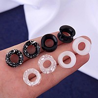 Oufer 8Pcs Silicone Ear Gauges Flexible Ear Tunnels Plugs Stretchers Expander Double Flared Flesh Ear Piercing Jewelry For Women