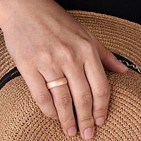 Egnaro Silicone Ring Women Inner Arc Ergonomic Breathable Design Womens Silicone Wedding Ring 4Mm Width 15Mm Thickness Rubb