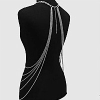 Bounzhi Harness Body Chain Bra Crossover Sexy Body Jewelry Bikini Chains Necklace For Women And Girls Gold Free Sizes