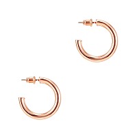 Pavoi 14K Rose Gold Hoop Earrings For Women 35Mm Thick 30Mm Infinity Gold Hoops Women Earrings Gold Vermeil Hoop Earrings F