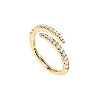 Pavoi 18K Gold Vermeil Cubic Zirconia Open Twist Eternity Band Yellow Gold For Women Size 7