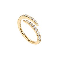 Pavoi 18K Gold Vermeil Cubic Zirconia Open Twist Eternity Band Yellow Gold For Women Size 6