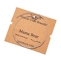 Joycuff Mama Bear Mama Bracelets For Women Gift For Mom Morse Code Bracelets Gifts Jewelry For Women Mothers Day Birthday Christ