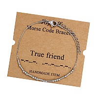 Joycuff True Friend Best Friend Birthday Gifts For Women Unique Funny Gifts Morse Code Bracelets For Women Sister Birthday Chris