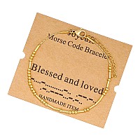 Joycuff Blessed And Loved Morse Code Bracelets For Women Girls Mother Daughter Friend Inspirational Motivational Encouragement S