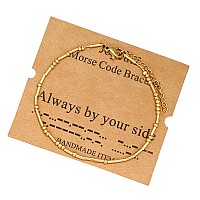 Joycuff Always By Your Side Morse Code Bracelets For Women Girls Daughter Sister Friends Classmates Birthday Christmas Graduatio