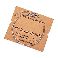 Joycuff Exhale The Bullshit Morse Code Bracelets For Women Girls Mother Daughter Friend Inspirational Motivational Encouragement