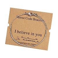 Joycuff I Believe In You Morse Code Bracelets For Women Girls Mother Daughter Friend Inspirational Motivational Encouragement St