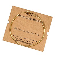 Joycuff Believe In You Like I Do Morse Code Bracelets For Women Girls Daughter Sister Friends Classmates Birthday Christmas Grad