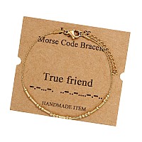 Joycuff True Friend Best Friend Birthday Gifts For Women Unique Funny Gifts Morse Code Bracelets For Women Sister Birthday Chris