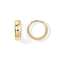 Pavoi 18K Gold Plated Sterling Silver Post Huggie Earrings Small Hoop Earrings Gold Earrings For Women Yellow Gold Vermeil