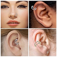 Nose Septum Ring 16G Conch Daith Helix Lobe Piercing Jewelry Nose Ring Hoop Conch Septum Jewelry Septum Clicker 10Mm Conch Carti