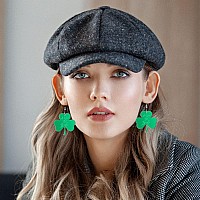 4 Pairs St Patricks Day Earrings Green Shamrock Clover Earrings Irish Hat Shamrock Stud Earrings Lightweight St Patricks Day