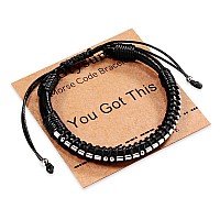 Btysun Inspirational Gifts For Men Girls Morse Code Bracelets For Women Teenage Adjustable Leather Bracelets Graduation Secret M