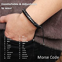 Btysun Inspirational Gifts For Men Girls Morse Code Bracelets For Women Teenage Adjustable Leather Bracelets Graduation Secret M