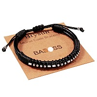 Morse Code Bracelets For Women Funny Gifts For Men Best Friend Bracelet Boyfriend Coworker Inspirational Graduation Leather Cuff