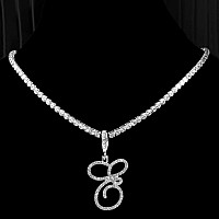 Ptjdsmf Cursive Silver Initial Pendant Necklaces Alphabet Pendant Miami Cuban Link Chain Necklace For Women Hip Hop Iced Out Let