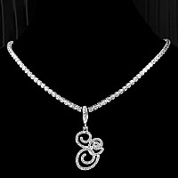 Ptjdsmf Cursive Silver Initial Pendant Necklaces Alphabet Pendant Miami Cuban Link Chain Necklace For Women Hip Hop Iced Out Let