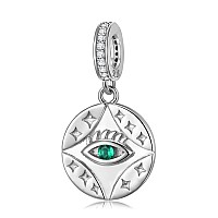 Aiegnos Evil Eye Charms 925 Sterling Silver Gold Evil Eye Beads Hamsa Hand Charm For Bracelet Necklace For Women Mother Daughter