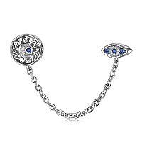 Aiegnos Evil Eye Charms 925 Sterling Silver Gold Evil Eye Beads Hamsa Hand Charm For Bracelet Necklace For Women Mother Daughter