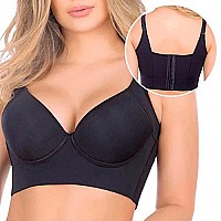 Womens Filifit Sculpting Uplift Bra Fashion Deep Cup Bra Full Back Coverage Hide Fat Smooth Bra Black