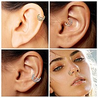 Funlmo 16G Triple Septum Nose Ring Conch Helix Daith Lobe Earrings Hoop Surgical Steel Septum Helix Conch Daith Nose Piercing Je