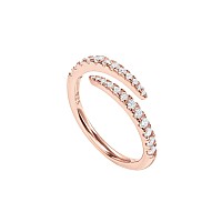 Pavoi 14K Gold Plated Cubic Zirconia Open Twist Eternity Band For Women Plated Rose 10