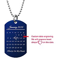 Personalized Necklace Photo Custom Date Name Message Love Note Laser Engraved Stainless Steel Ball Chain Cherish Memories To Kee