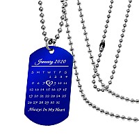 Personalized Necklace Photo Custom Date Name Message Love Note Laser Engraved Stainless Steel Ball Chain Cherish Memories To Kee