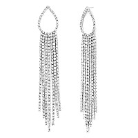 Badgley Mischka Womens Earrings Elegant Crystal Chandelier Drop Dangle Earrings Post Closure Size One Size Teardrop Post