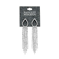 Badgley Mischka Womens Earrings Elegant Crystal Chandelier Drop Dangle Earrings Post Closure Size One Size Teardrop Post