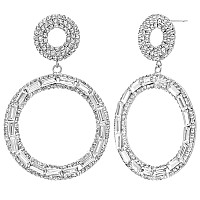 Badgley Mischka Womens Earrings Elegant Crystal Chandelier Drop Dangle Earrings Gift Box Size One Size Circle