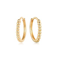 Myears Women Diamond Earrings Gold Huggie Chunky Band Hoop Baguette Cubic Zirconia 14K Gold Filled Small Simple Handmade Hypoall