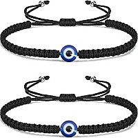 Vibilia 2 Pcs Evil Eye Bracelets For Women Men Handmade Braided Kabbalah Good Luck Bracelet Rope Cord Thread Friendship Bracelet