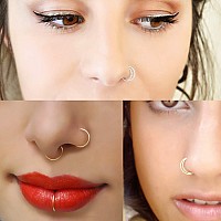 Fectas Nose Rings Hoop Nose Ring Surgical Steel 20G Gauge 8Mm 10Mm 12Mm Piercing Hoops Jewelry 36Pcs