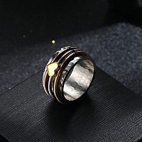 Magitaco Stainless Steel Spinner Rings Heart Fidget Band Rings Moon Star Flower Butterfly Anxiety Rings For Women Men