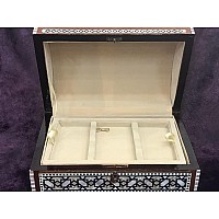 Wood Jewelry Box Inlaid Mother Of Pearl Egyptian Handmade 11 X 72 X 52 Inch M08